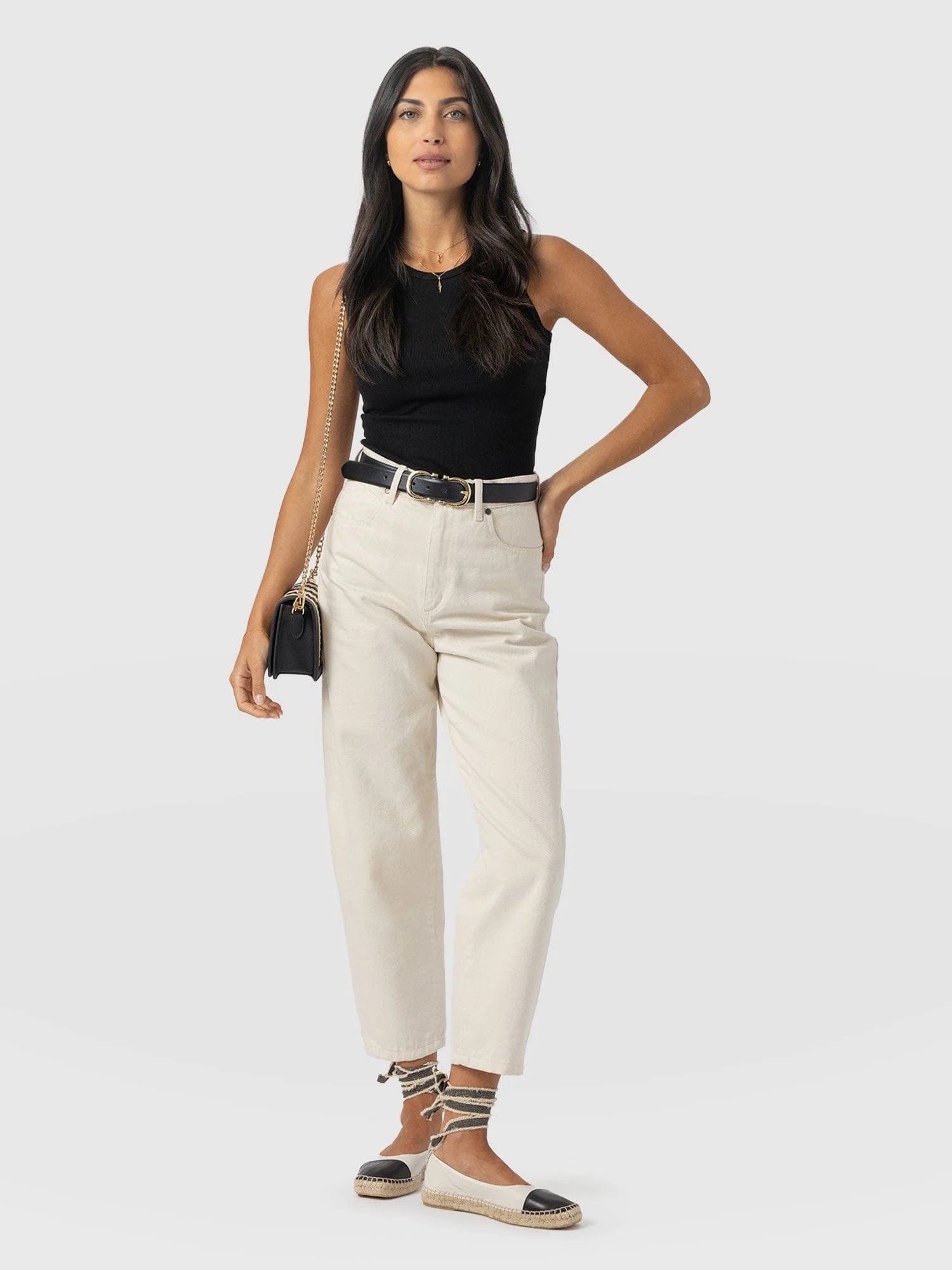 Barrel Leg Jean - Cream
