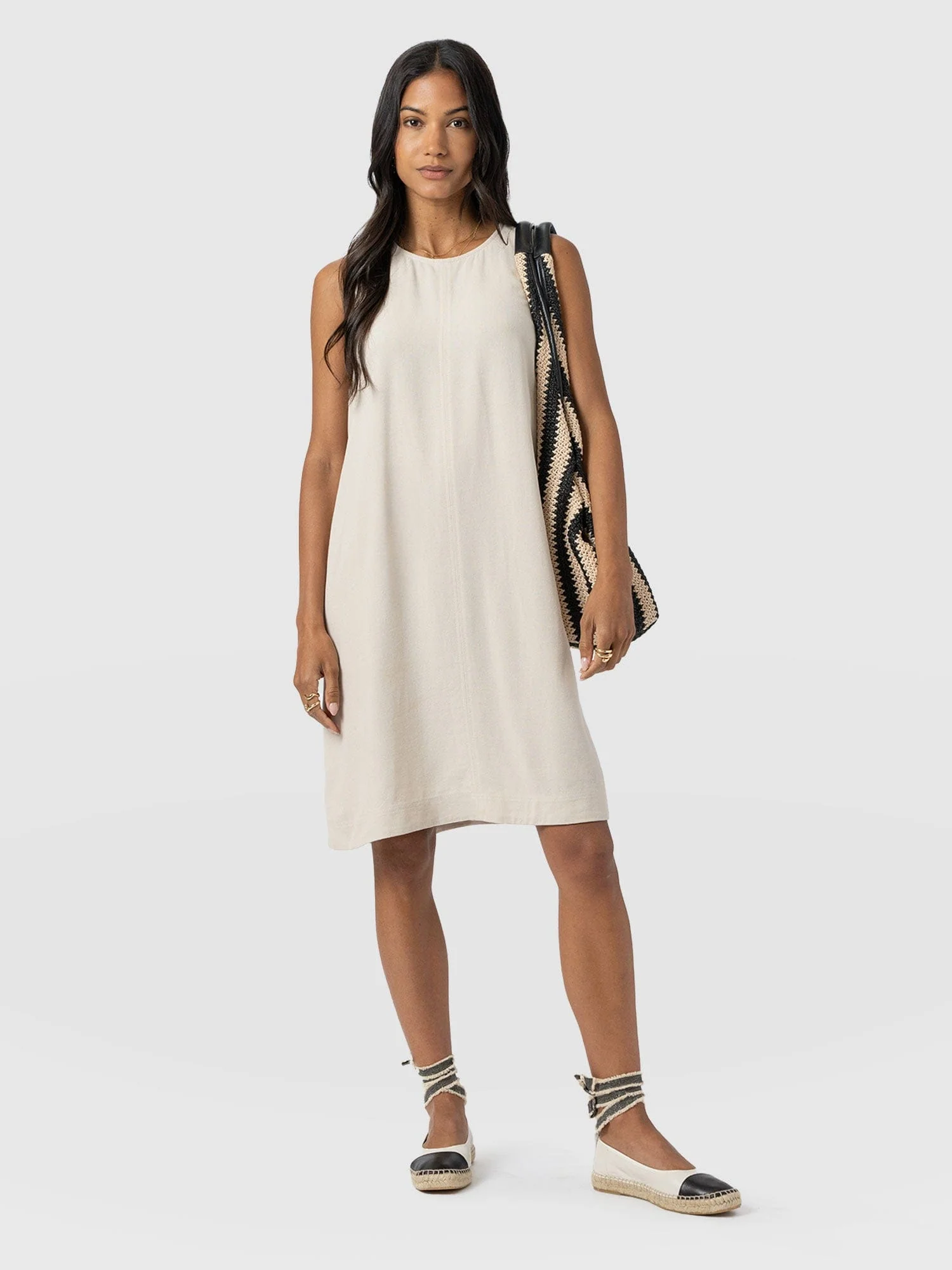 Corinne Linen Shift Dress - Oatmeal