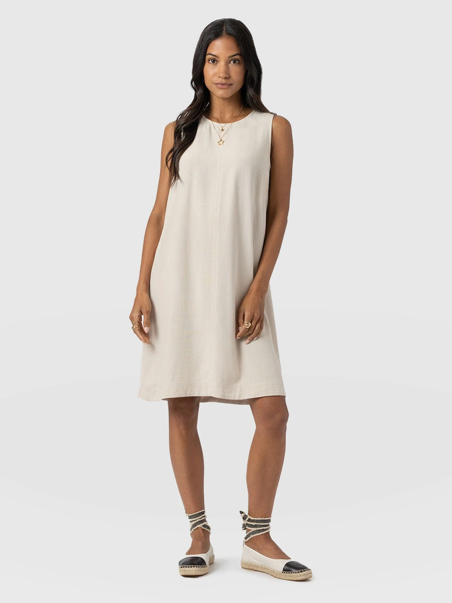Corinne Linen Shift Dress - Oatmeal