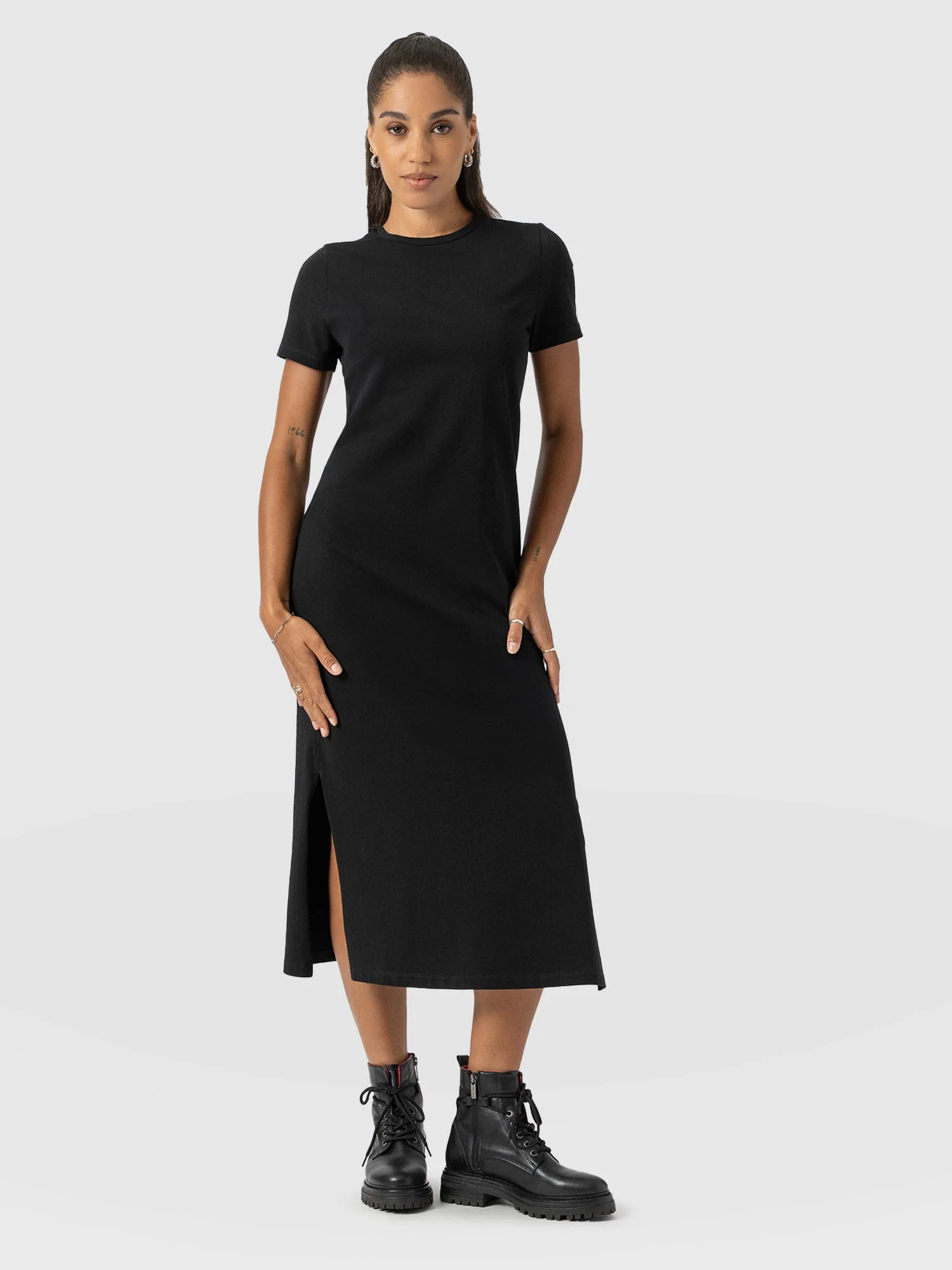 Easy T-Shirt Midi Dress - Black
