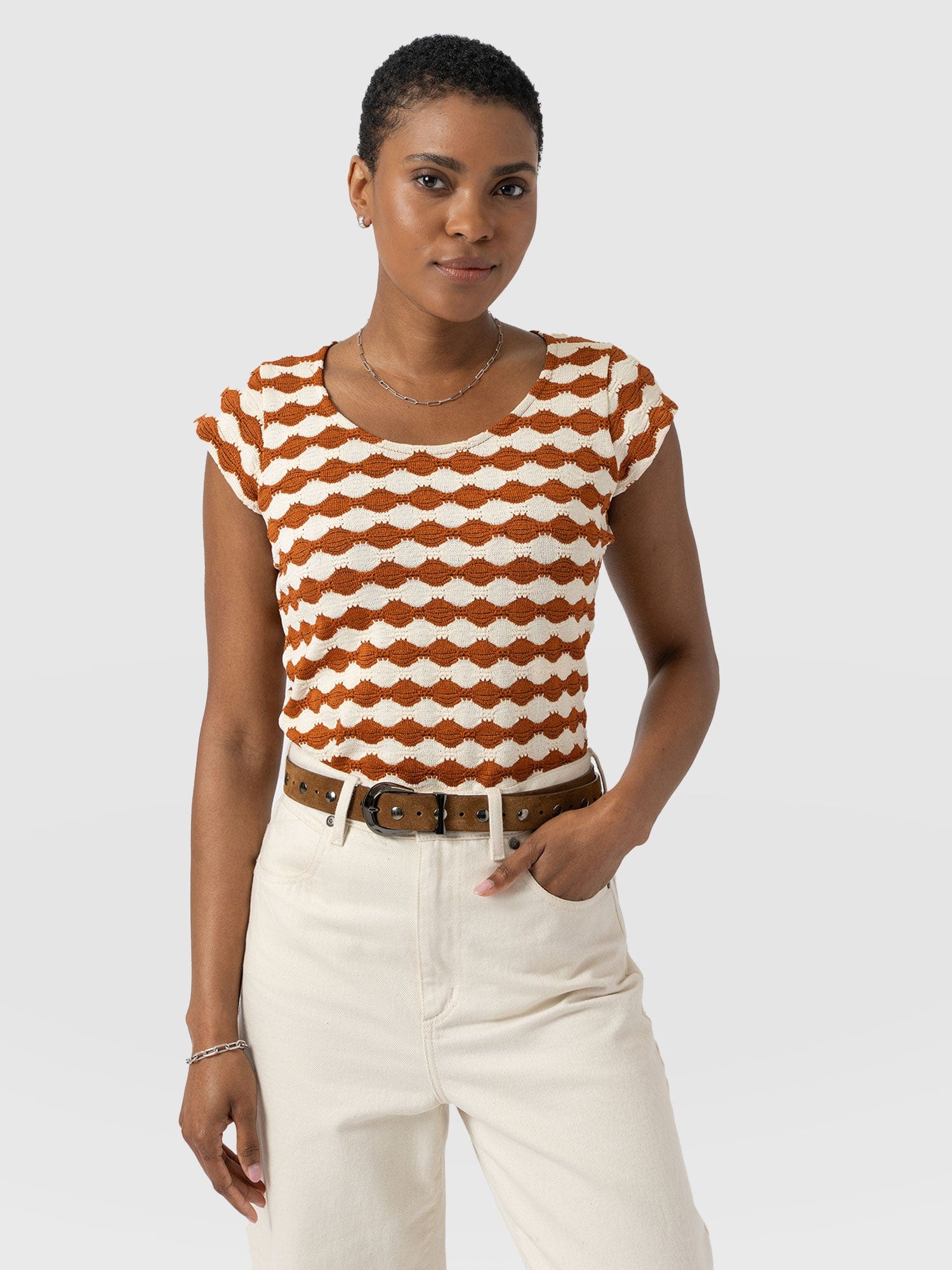 Elise Scoop Neck Tee - Brown/Cream 1 2722-elise-scoop-neck-tee-brown-cream-1.jpg