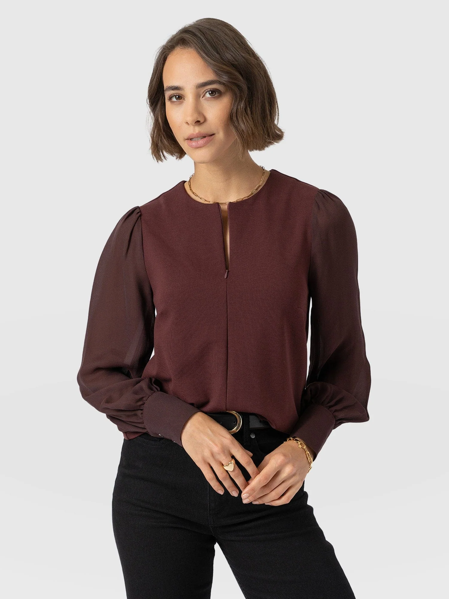 Esme Zip Up Top - Maroon 1 2917-esme-zip-up-top-maroon-1.webp