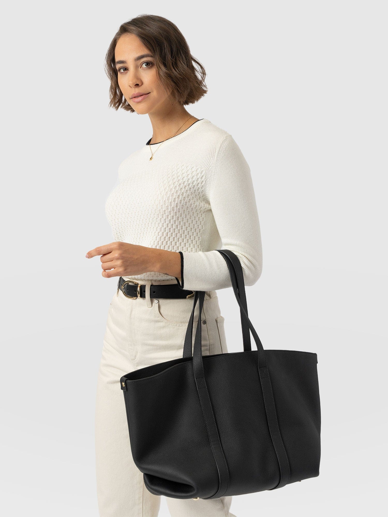 Honeycomb Rib Sweater - Cream