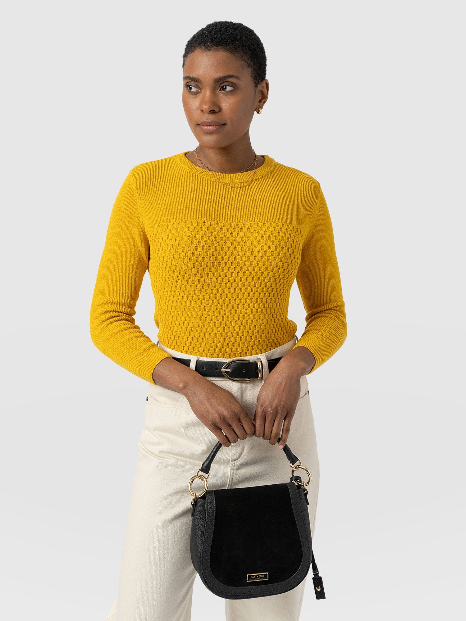 Honeycomb Rib Sweater - Yellow