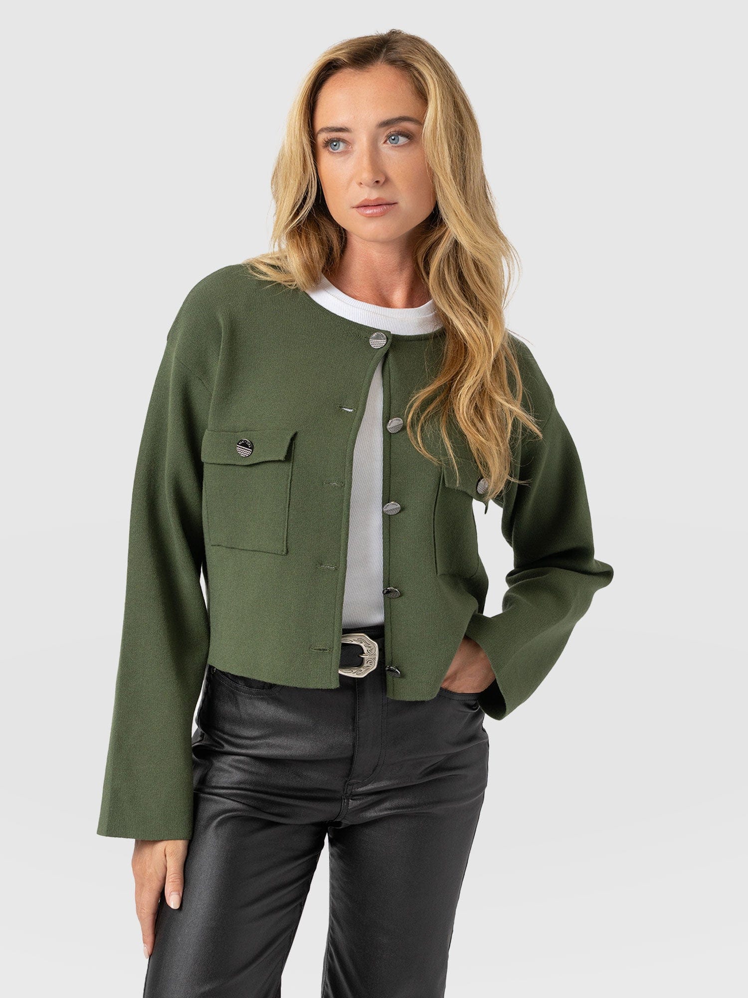 Maeva Knit Jacket - Khaki