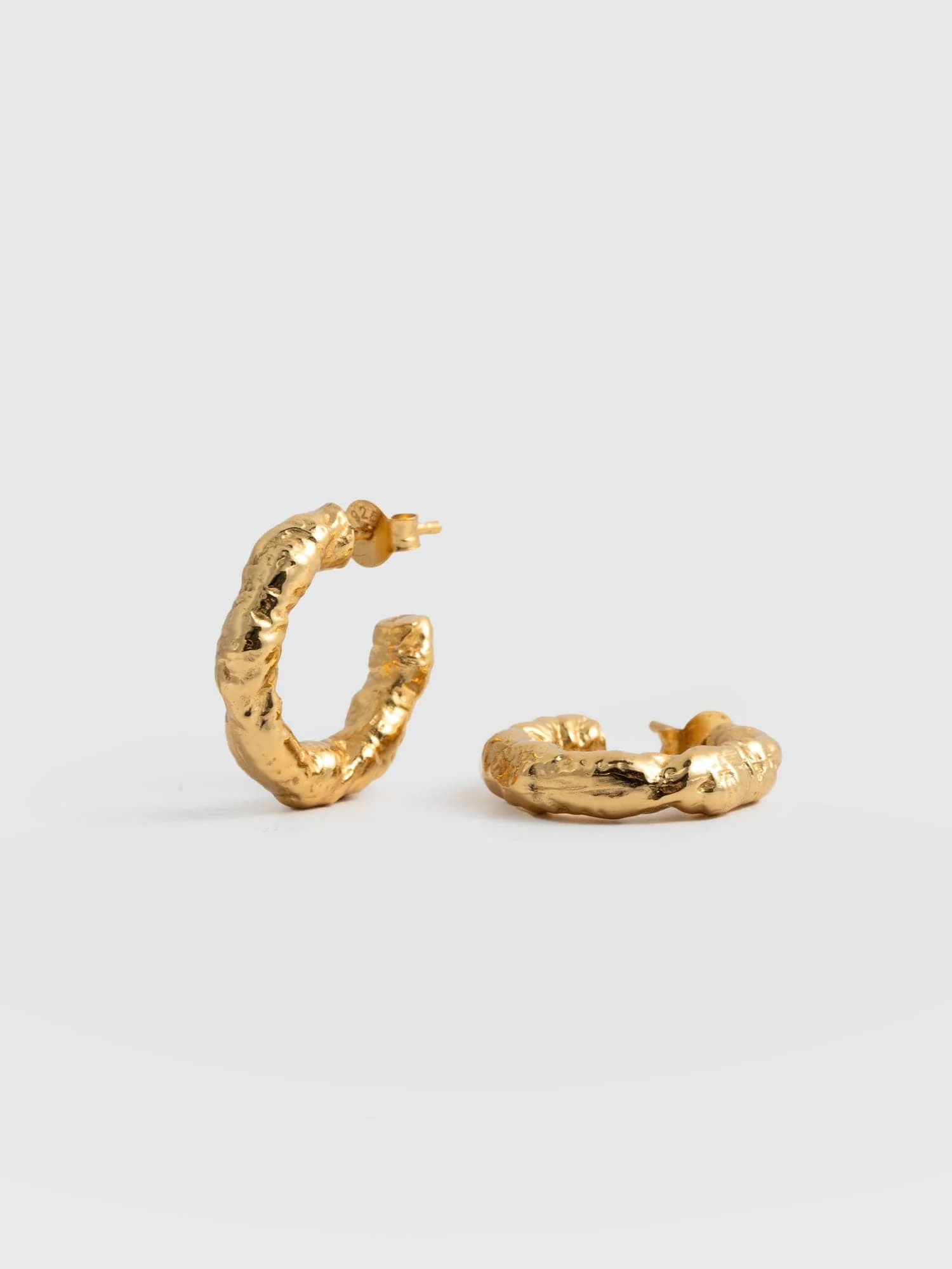 Molten Hoop Earrings - Gold