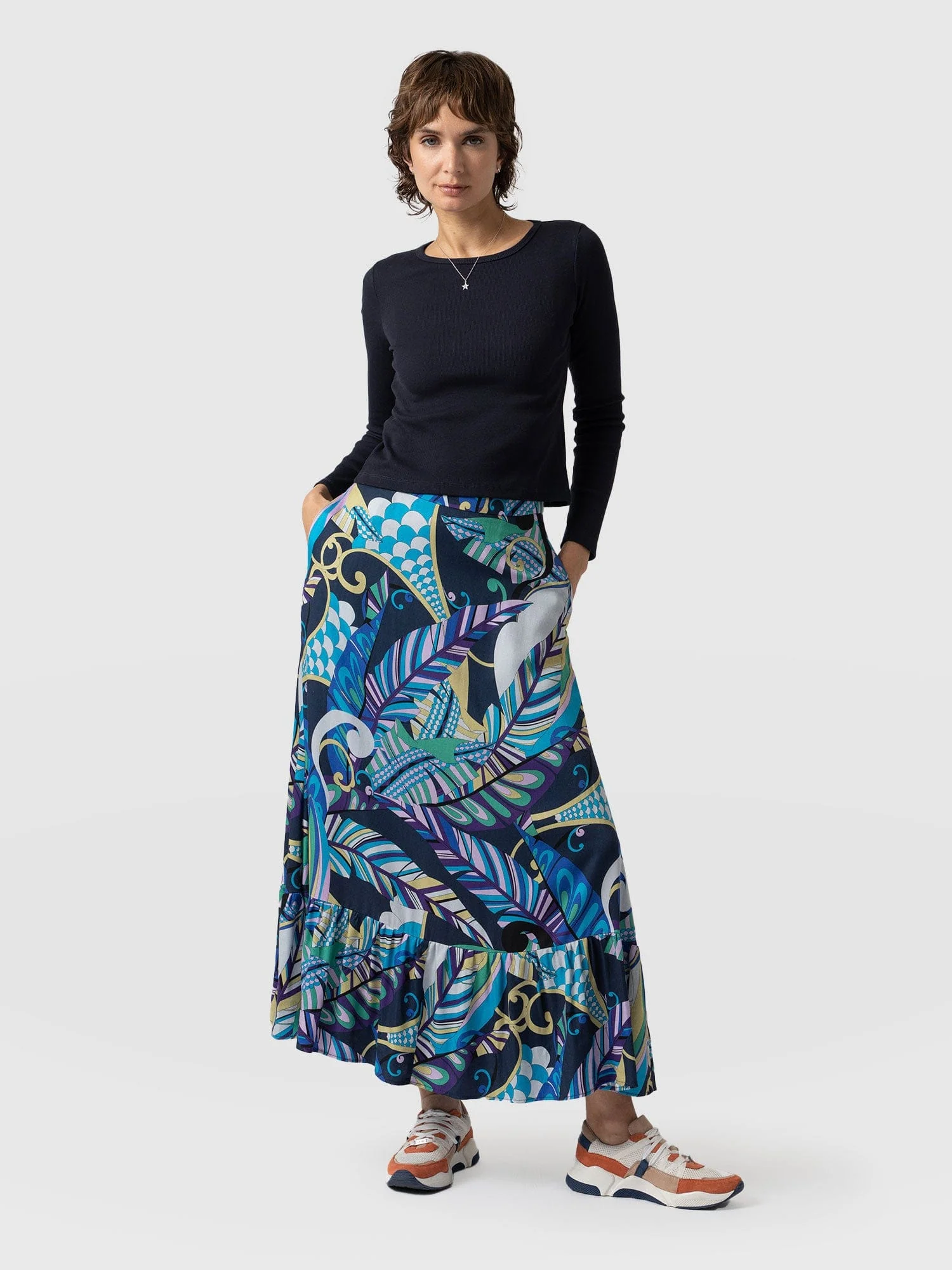 Riley Skirt - Blue Palm