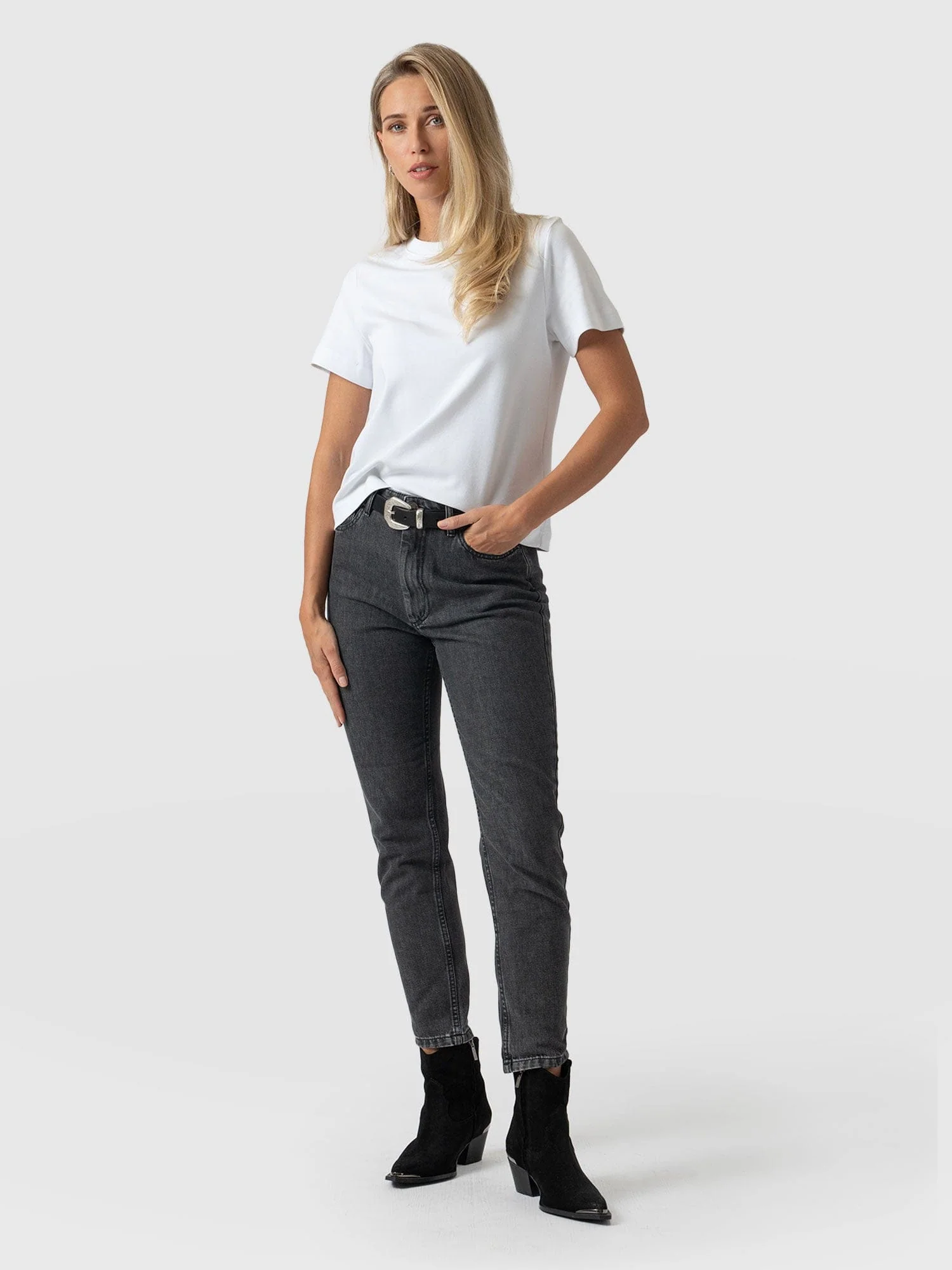 Slim Mom Jeans - Black