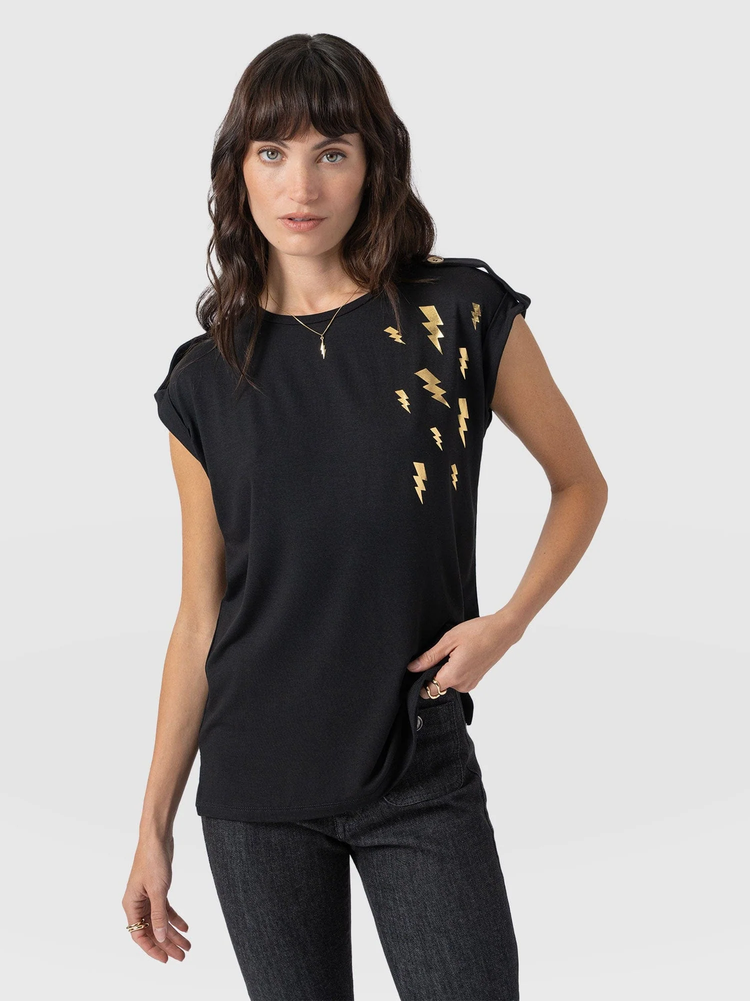 Turn Up Tee - Black Lightning