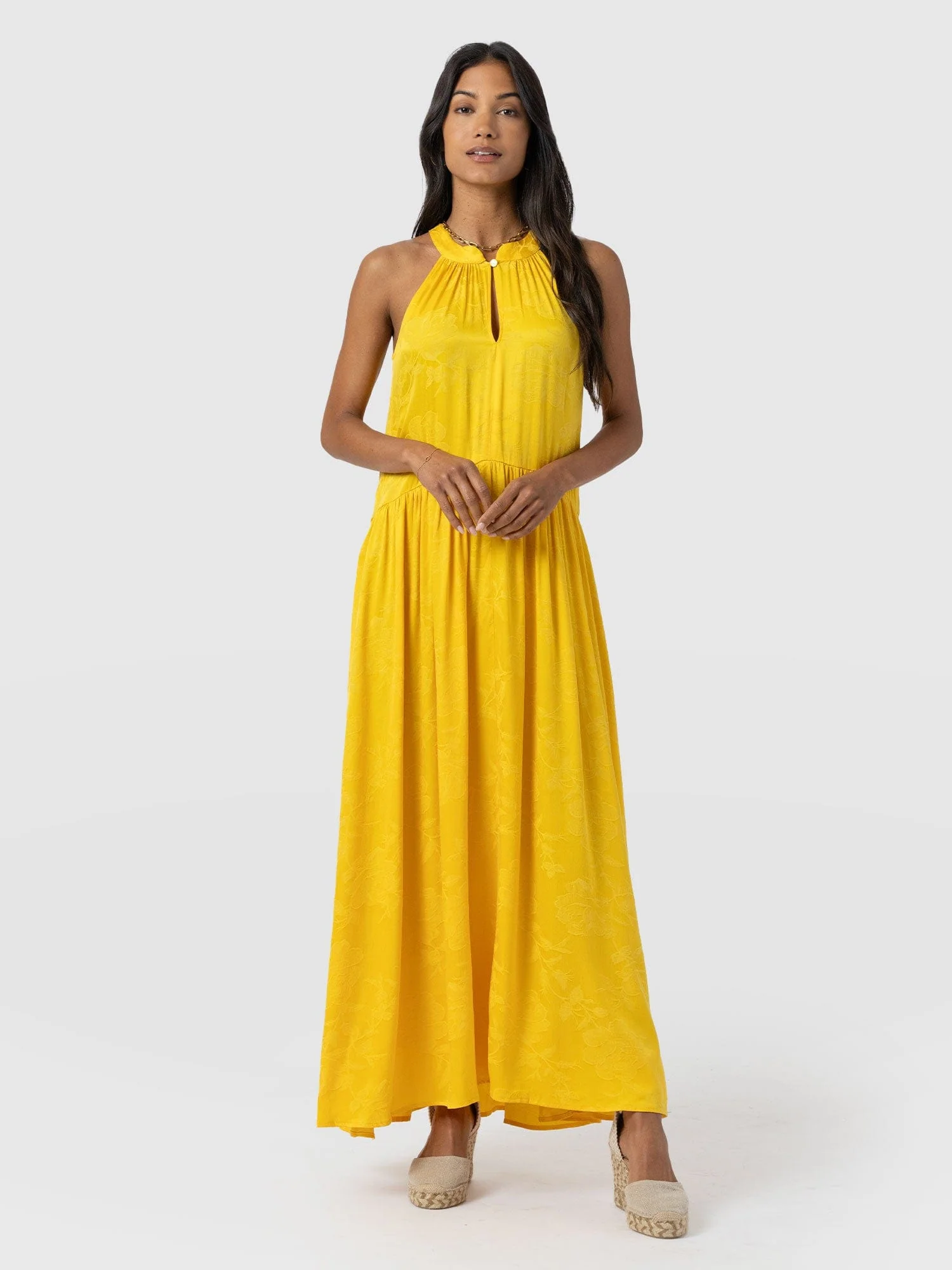 7150-zoey-halter-neck-dress-yellow-jacquard-1.webp