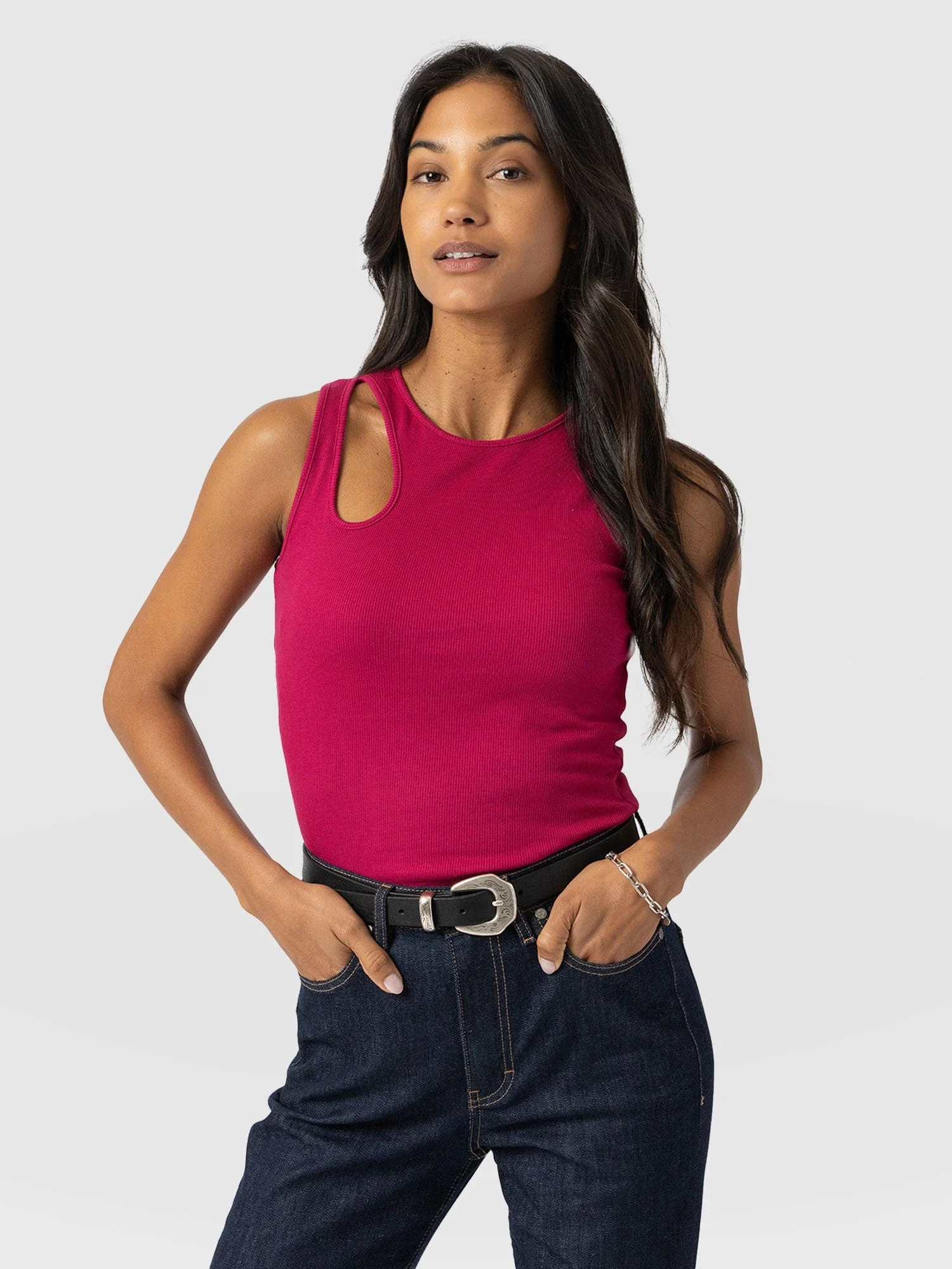 Axel Cut Out Vest - Fuchsia Pink 1 985-axel-cut-out-vest-fuchsia-pink-1.webp